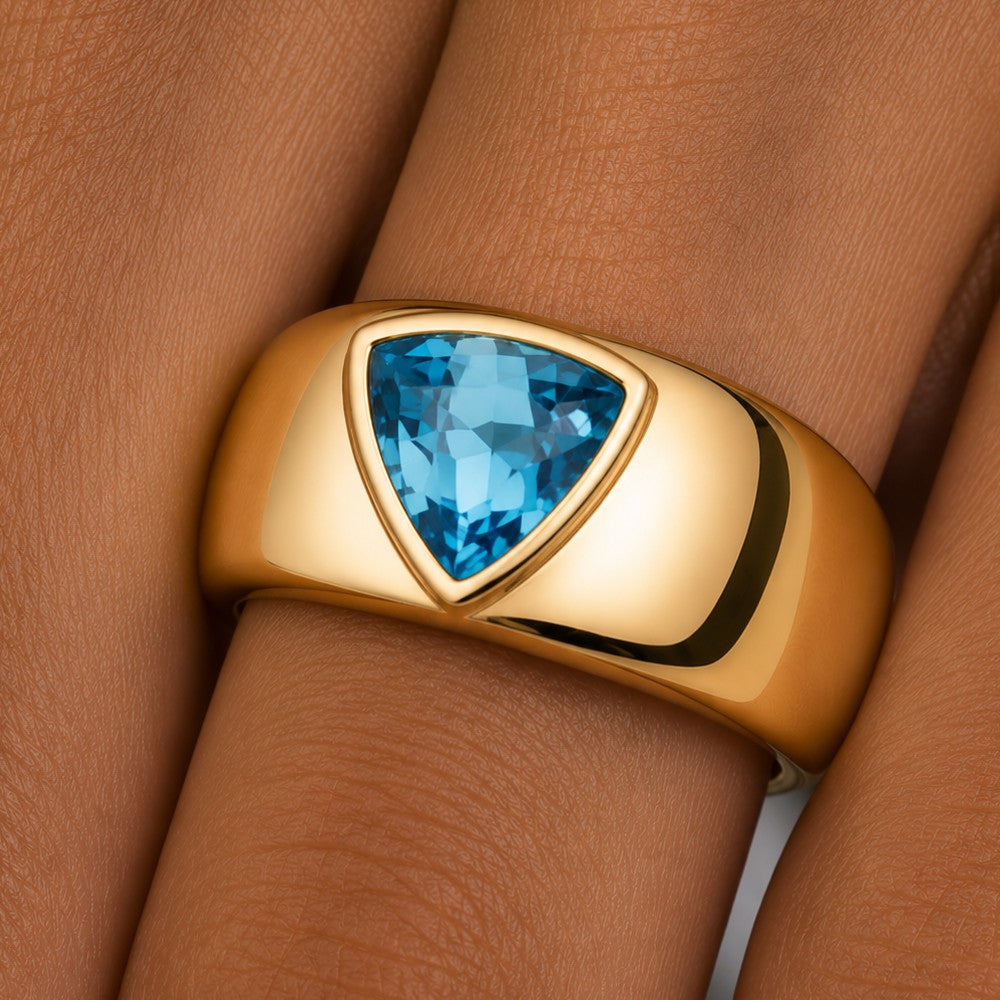 Bague Riviera -  Plaqué Or 18K et Zirconium Bleu - Summer Diva