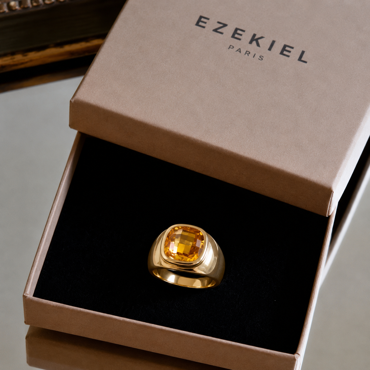 Bague Solaria -  Plaqué Or 18K et Zirconium Jaune - Summer Diva