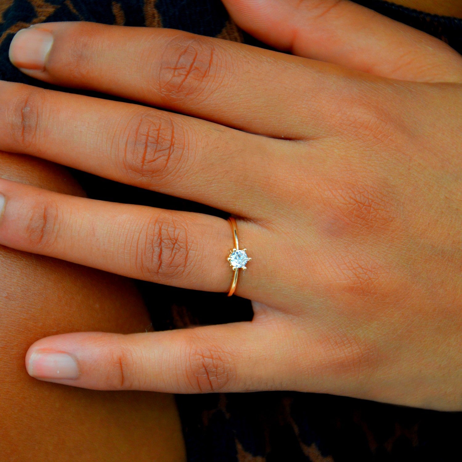 Bague Essentials -  Plaqué Or 18K et Zirconium