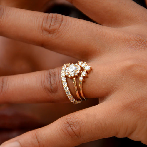 Bague Eternity -  Plaqué Or 18K et Zirconiums