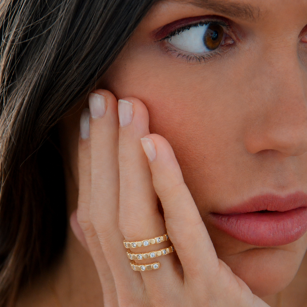 Bague Vendôme -  Plaqué Or 18K et Pavage Zirconiums