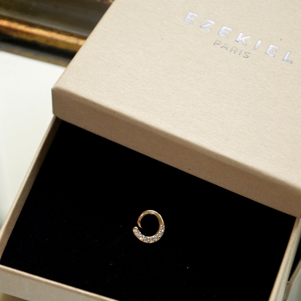 Boucle Individuelle Infinity - Bague d'Oreille Plaqué Or 18K et Zirconium