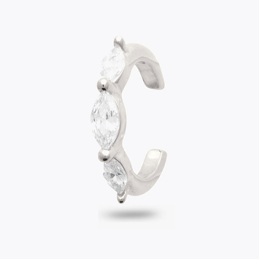 Boucle Individuelle Irina - Faux Piercing - Bague d'Oreille Argent 925 Rhodié et Zirconium