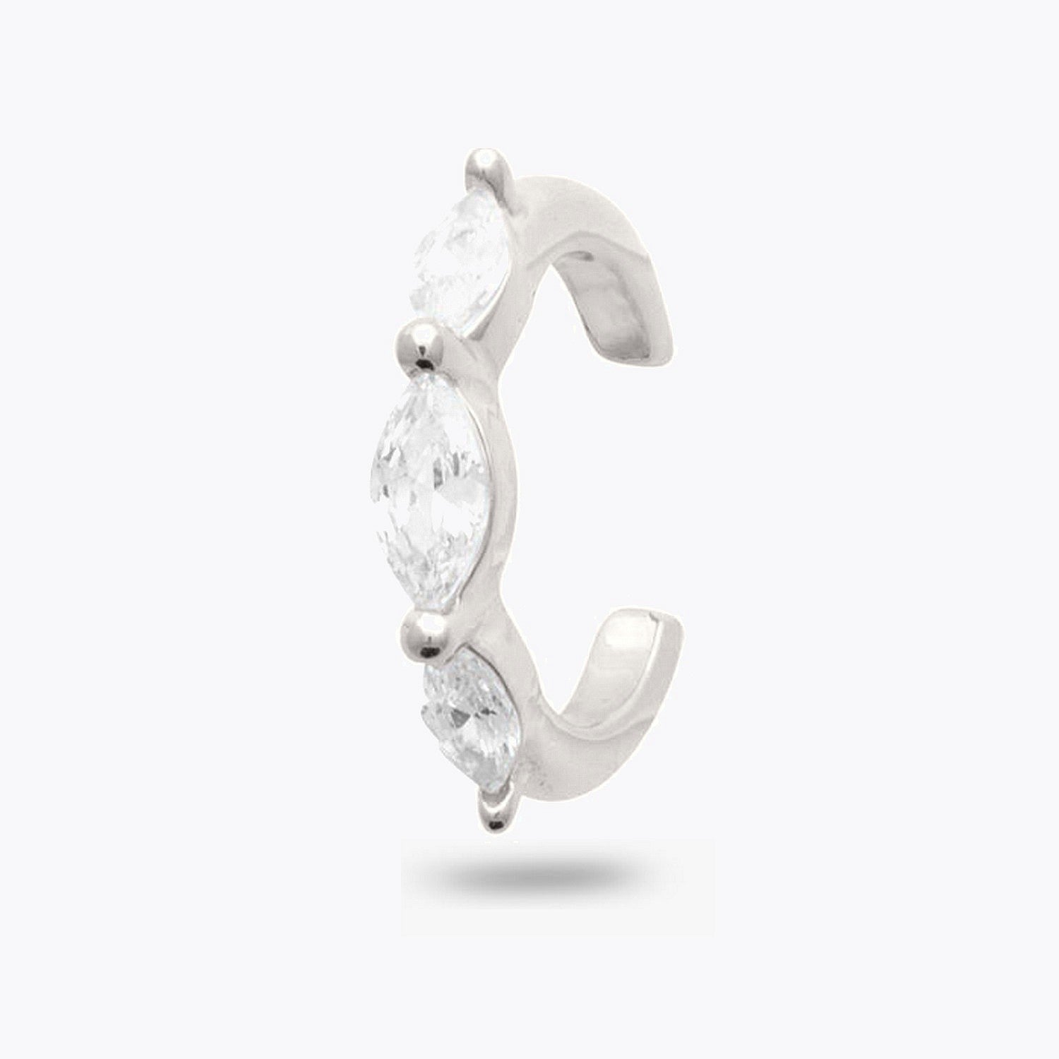 Boucle Individuelle Irina - Faux Piercing - Bague d'Oreille Argent 925 Rhodié et Zirconium
