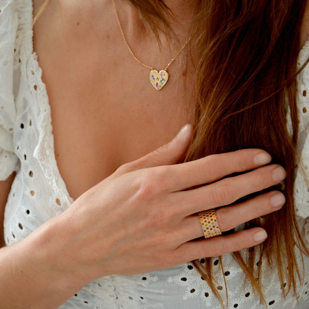 Bague Rêverie -  Nid d'Abeille Plaqué Or 18K et Pavage Zirconiums