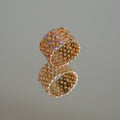 Bague Rêverie -  Nid d'Abeille Plaqué Or 18K et Pavage Zirconiums