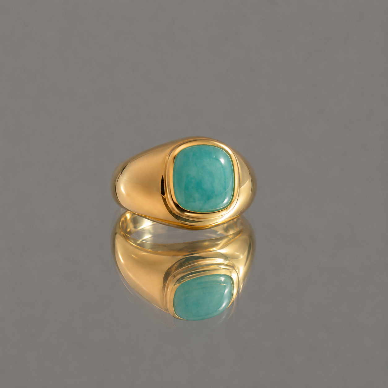 Bague Azure -  Plaqué Or 18K et Amazonite - Summer Diva