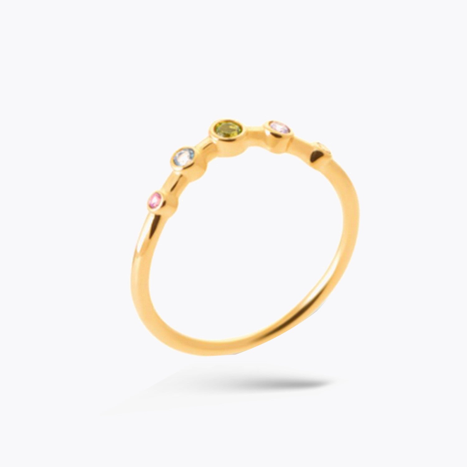 Bague Tutti Frutti -  Anneau Multicolore Plaqué Or 18K et Zirconiums