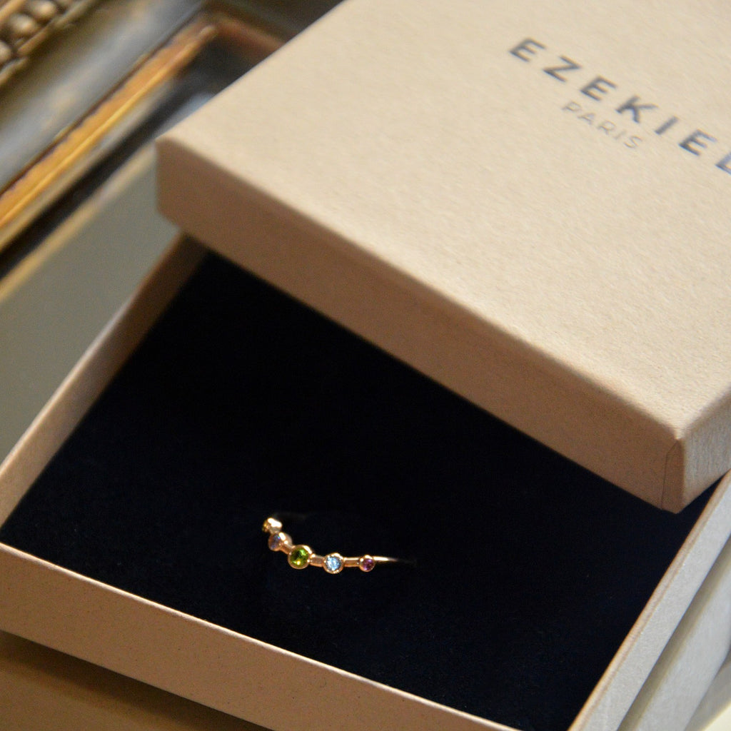 Bague Tutti Frutti -  Anneau Multicolore Plaqué Or 18K et Zirconiums