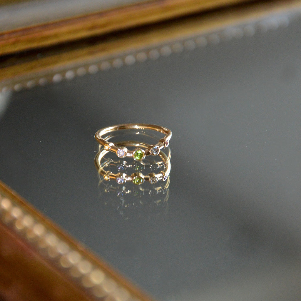 Bague Tutti Frutti -  Anneau Multicolore Plaqué Or 18K et Zirconiums