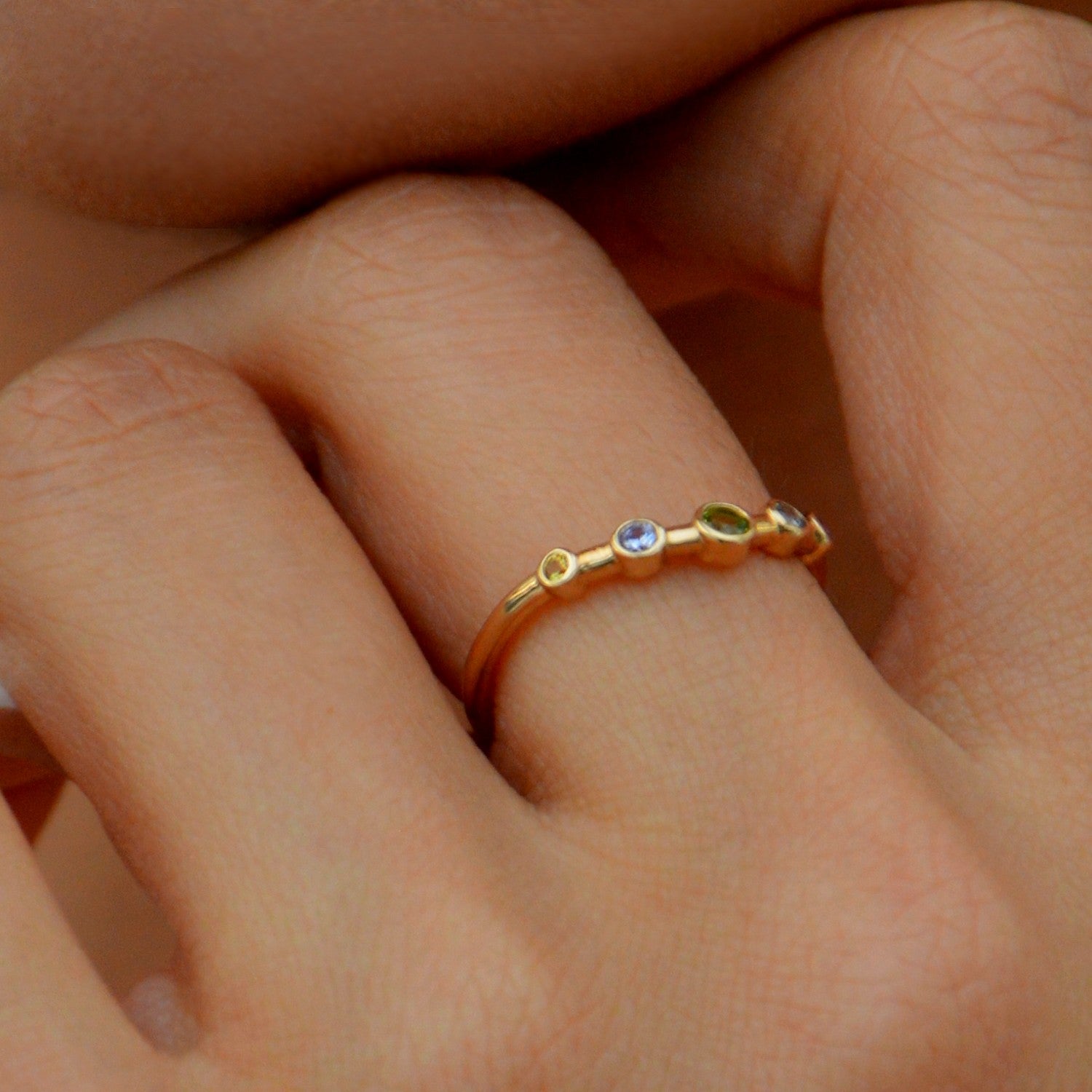 Bague Tutti Frutti -  Anneau Multicolore Plaqué Or 18K et Zirconiums