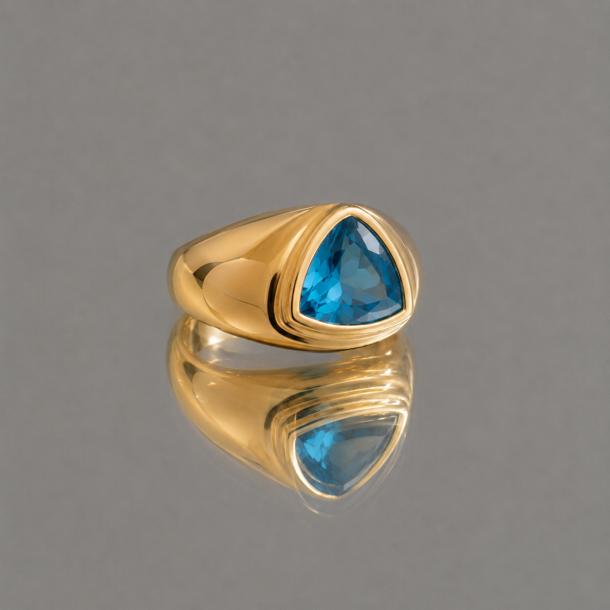 Bague Riviera -  Plaqué Or 18K et Zirconium Bleu - Summer Diva