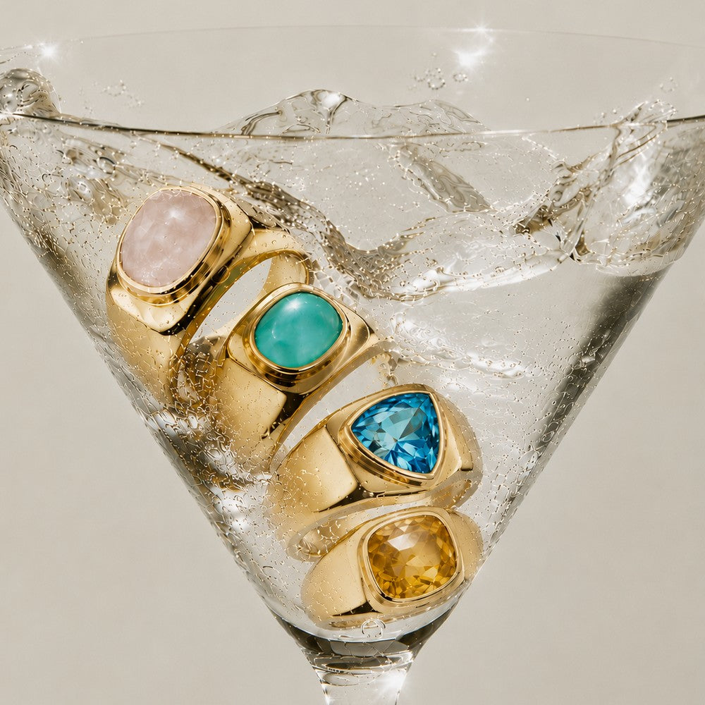 Bague Azure -  Plaqué Or 18K et Amazonite - Summer Diva