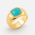 Bague Azure -  Plaqué Or 18K et Amazonite - Summer Diva