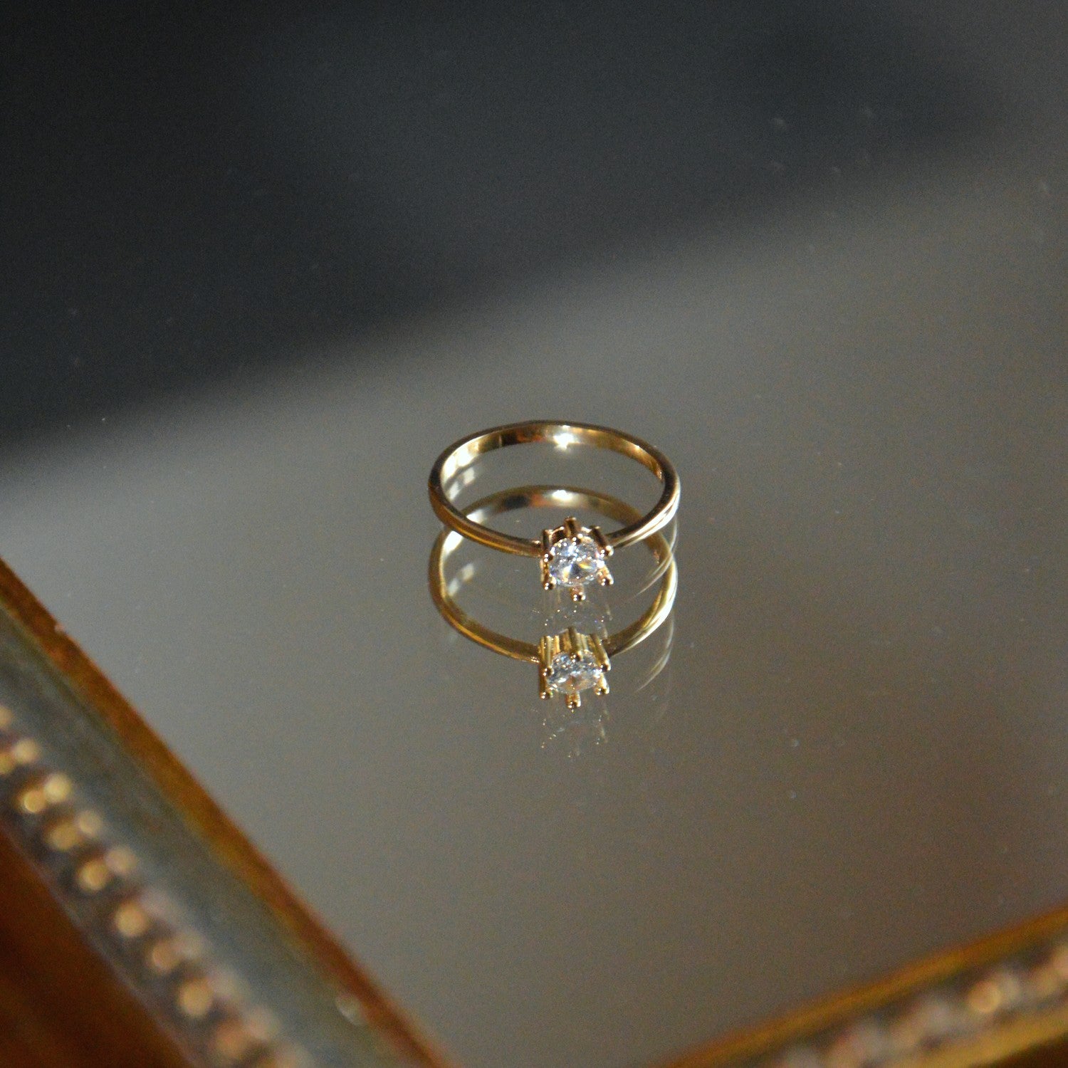 Bague Essentials -  Plaqué Or 18K et Zirconium