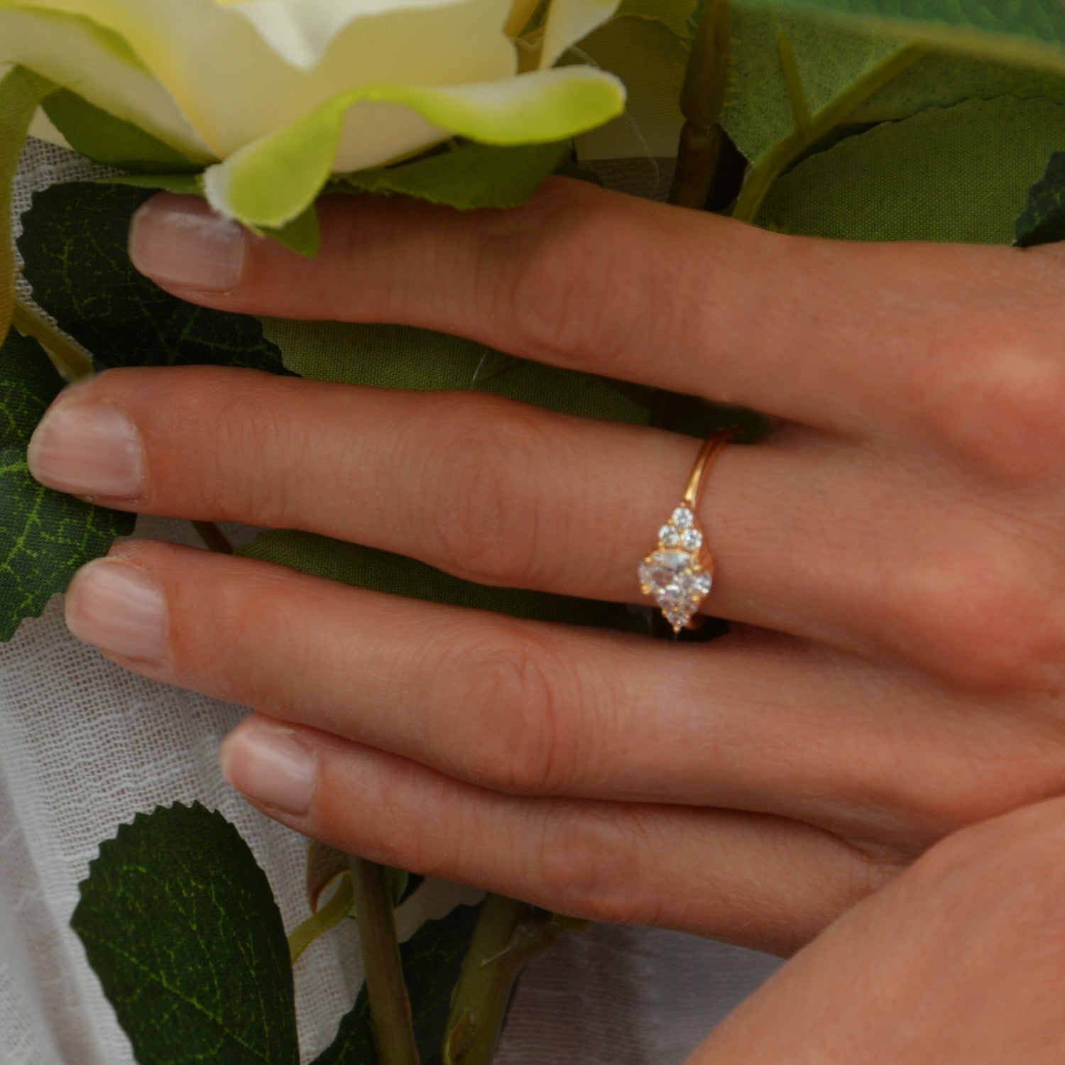 Bague Rosalie -  Plaqué Or 18K et Zirconiums