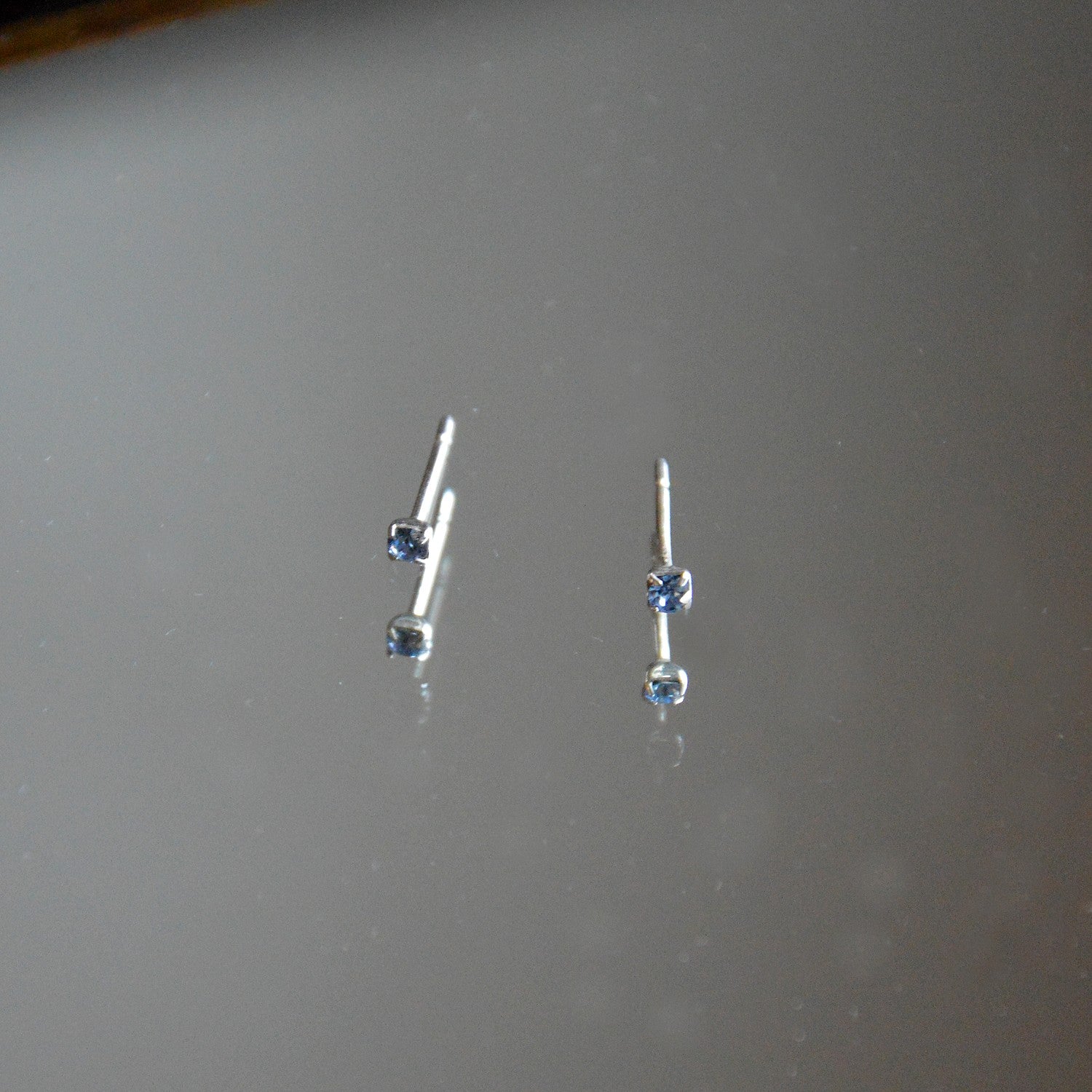 Boucles d'Oreilles Cristal Clear - Bleu Azur - Clous d'Oreilles Argent 925 Rhodié et Cristal