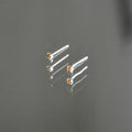 Boucles d'Oreilles Cristal Clear - Orange Fauve - Clous d'Oreilles Argent 925 Rhodié et Cristal