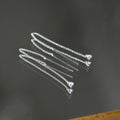 Boucles d'Oreilles Elvira - Boucles Pendantes Fils Asymétriques Argent 925 Rhodié et Zirconium - 6cm