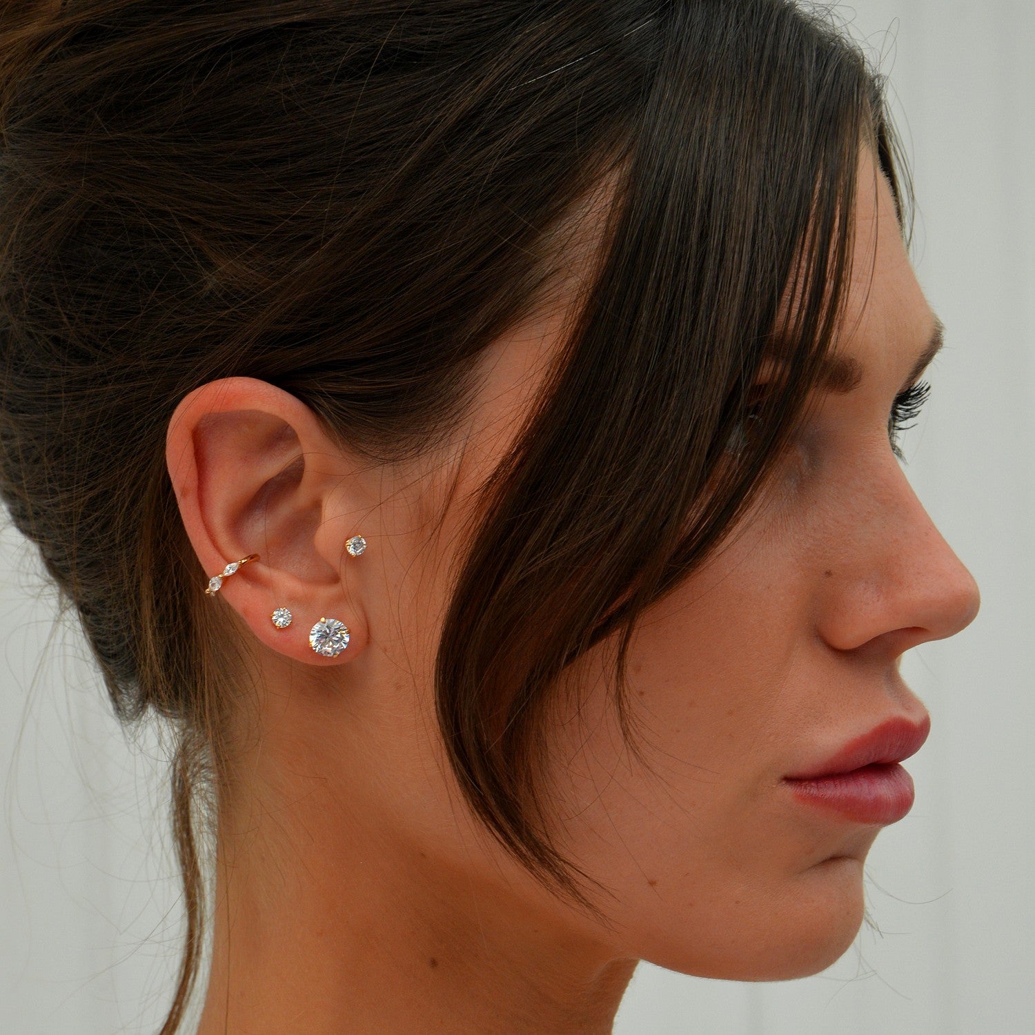 Boucles d'Oreilles Forever - Brillants Oreilles Plaqué Or 18 et Zirconium - 4mm