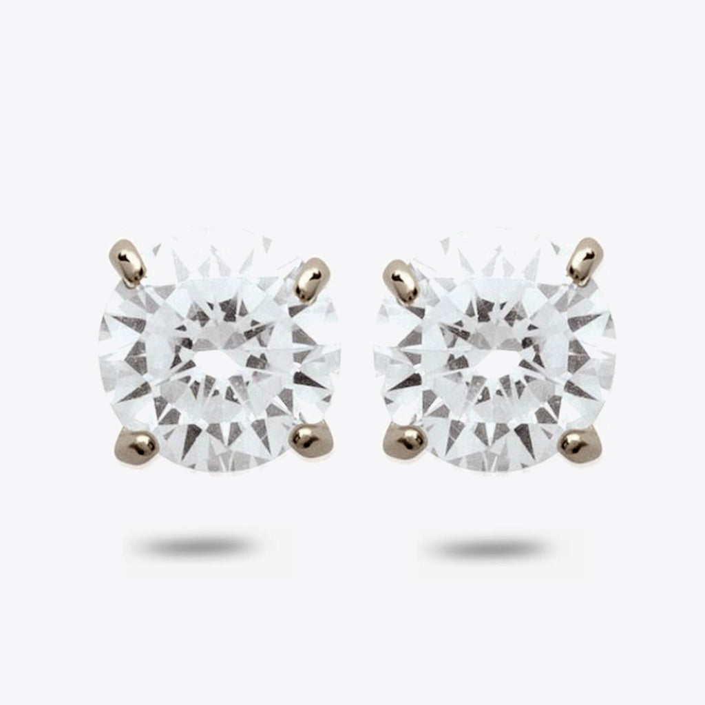 Boucles d'Oreilles Forever - Brillants Oreilles Argent 925 Rhodié et Zirconium - 8mm