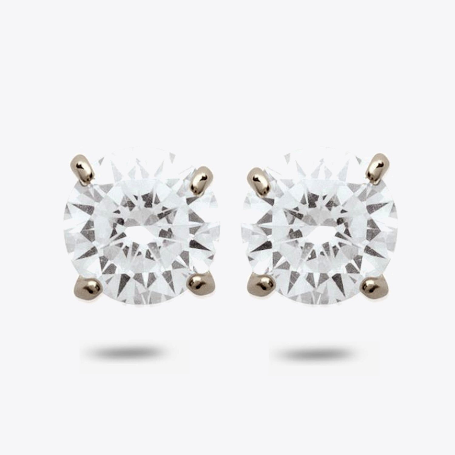 Boucles d'Oreilles Forever - Brillants Oreilles Argent 925 Rhodié et Zirconium - 8mm