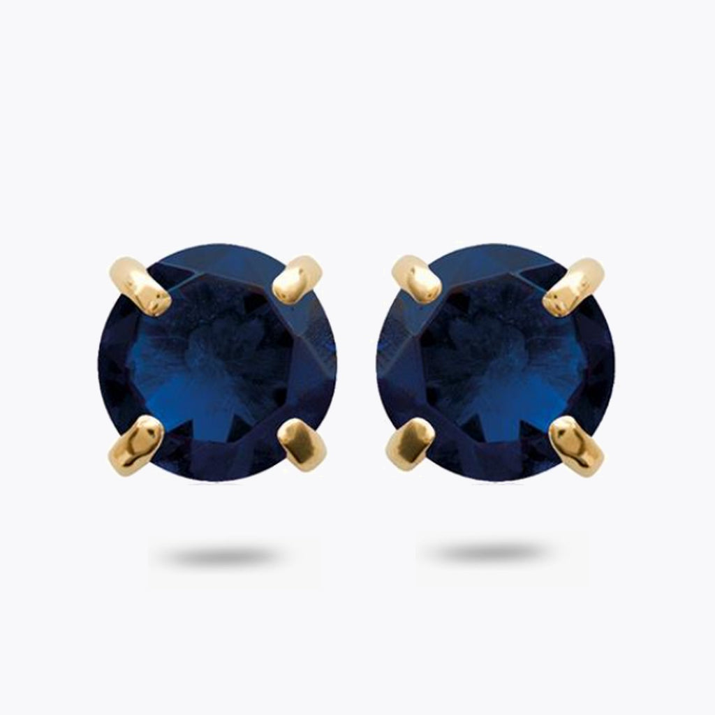 Boucles d'Oreilles Cristal Clear - Bleu Nuit - Clous d'Oreilles Argent 925 Rhodié et Cristal