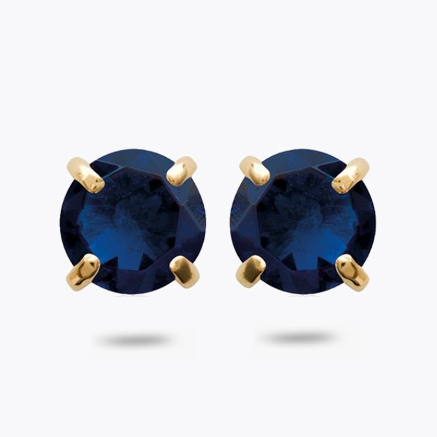 Boucles d'Oreilles Cristal Clear - Bleu Nuit - Clous d'Oreilles Argent 925 Rhodié et Cristal