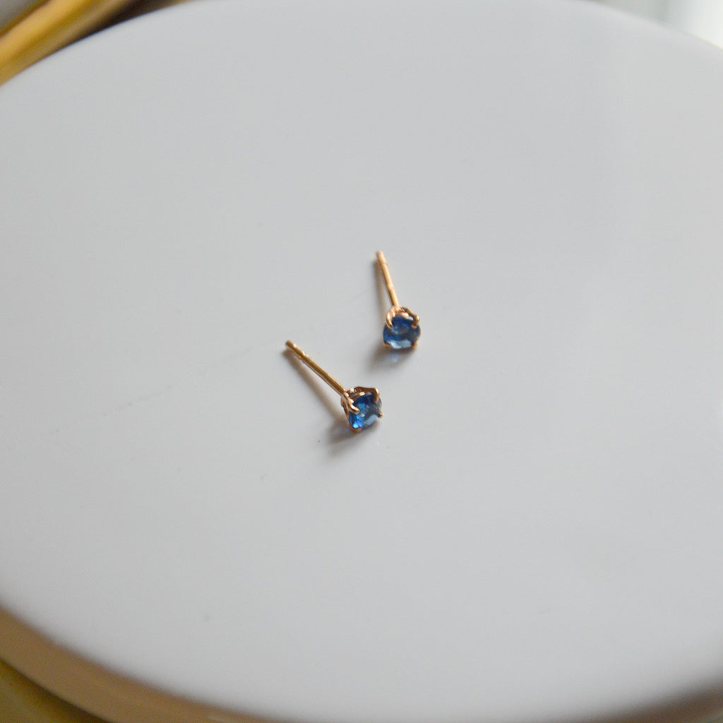 Boucles d'Oreilles Cristal Clear - Bleu Nuit - Clous d'Oreilles Argent 925 Rhodié et Cristal