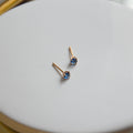 Boucles d'Oreilles Cristal Clear - Bleu Nuit - Clous d'Oreilles Argent 925 Rhodié et Cristal
