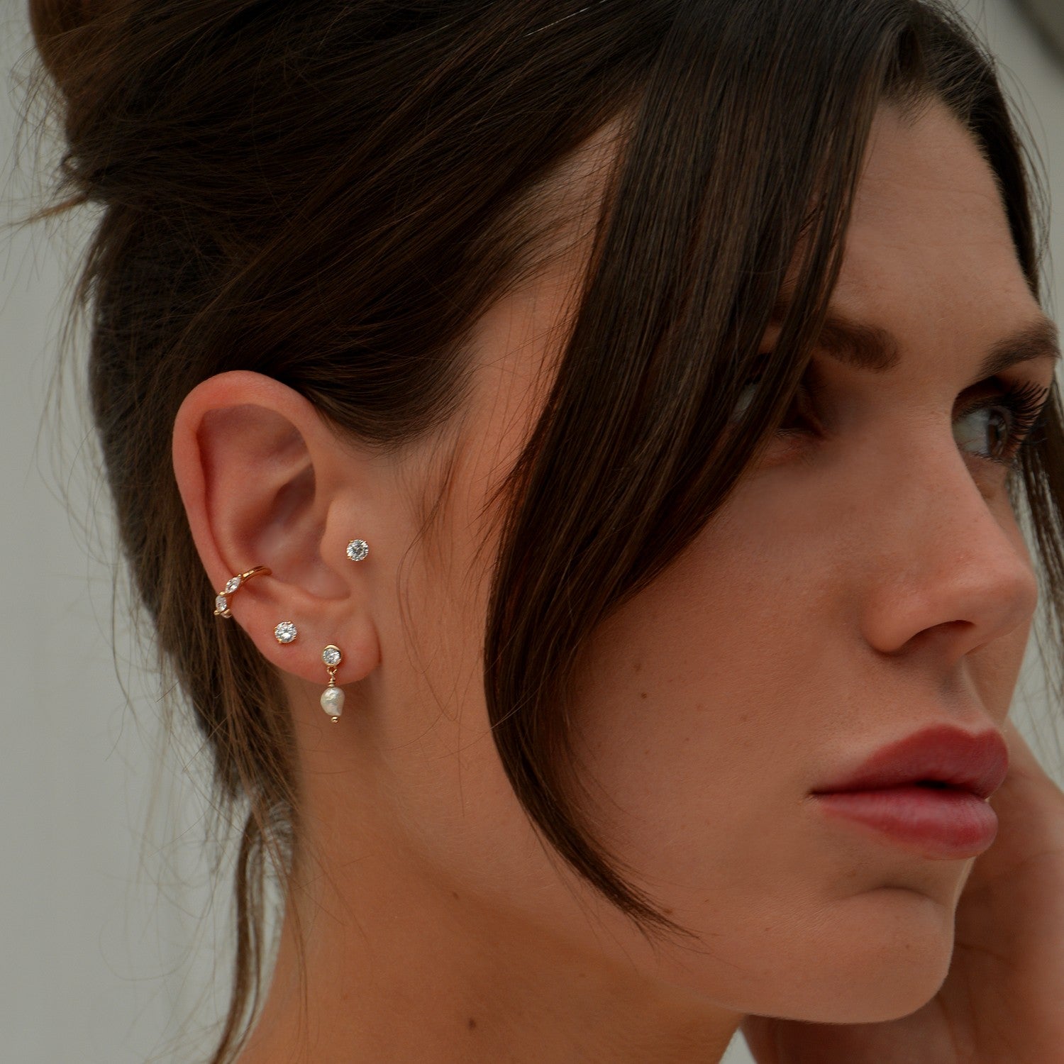 Boucles d'Oreilles Pendantes Forever - Plaqué Or 18K et Perles