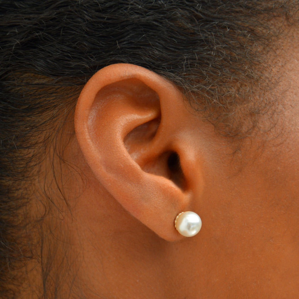 Boucles d'Oreilles Elegancia - Clous d'Oreilles Perles - Argent 925 Rhodié