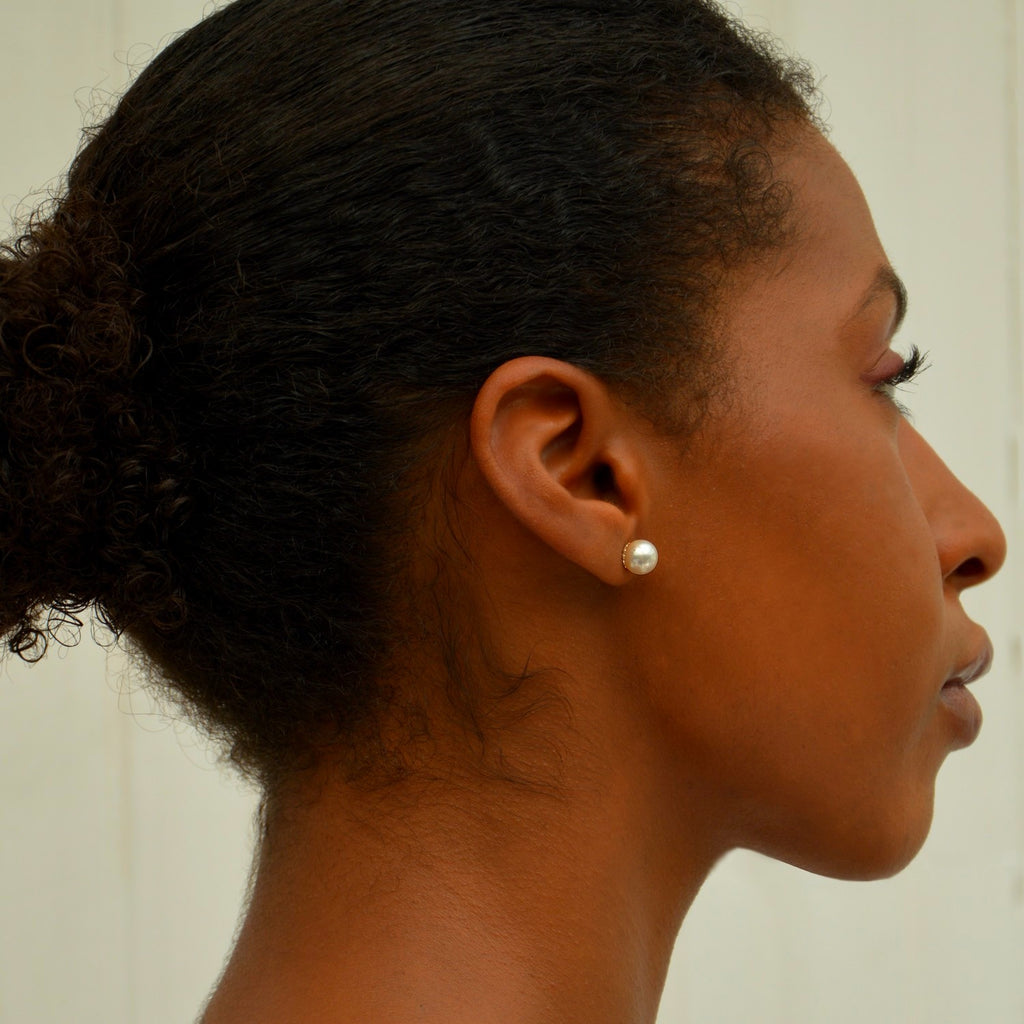 Boucles d'Oreilles Elegancia - Clous d'Oreilles Perles - Argent 925 Rhodié