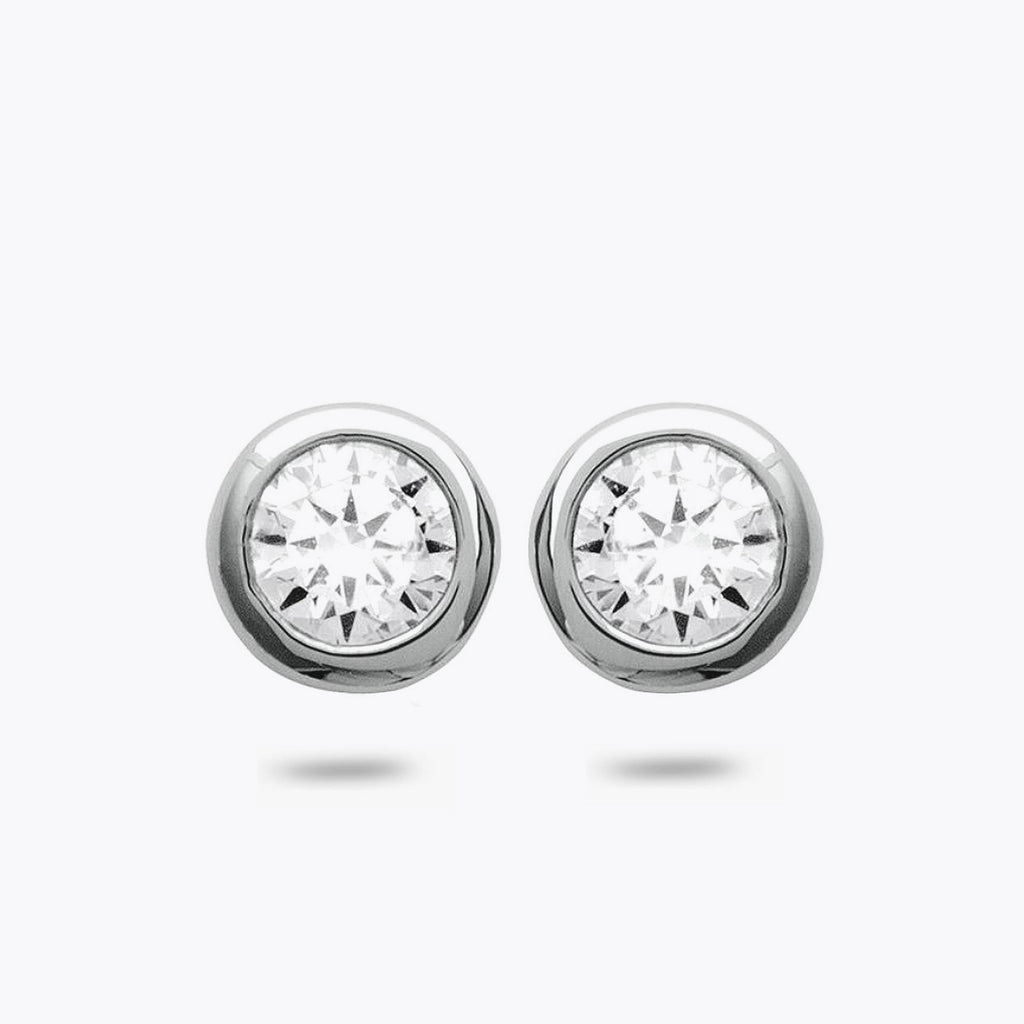 Boucles d'Oreilles Fearless - Clous d'Oreilles Argent 925 Rhodié et Zirconium - 5mm