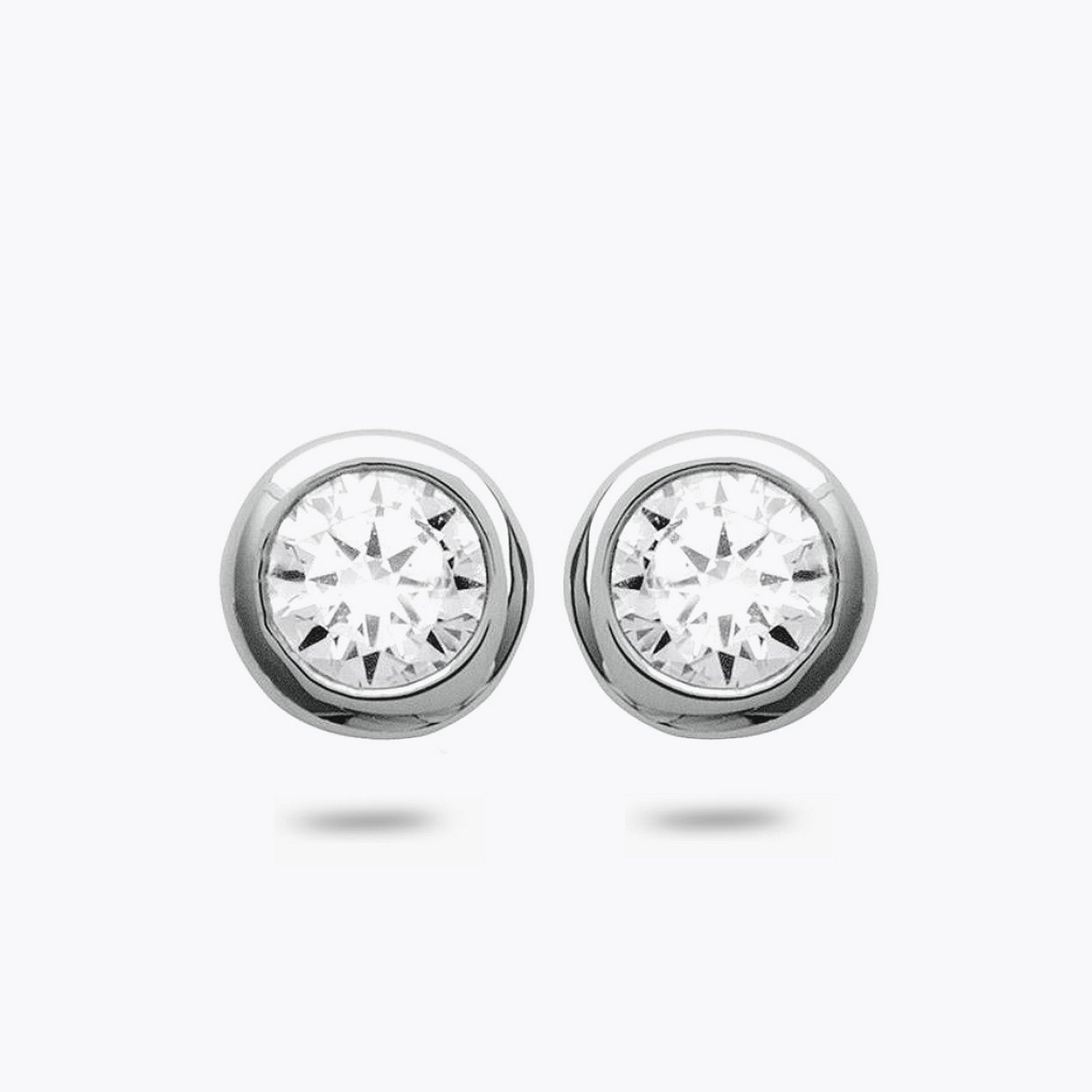 Boucles d'Oreilles Fearless - Clous d'Oreilles Argent 925 Rhodié et Zirconium - 5mm