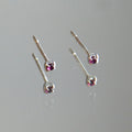 Boucles d'Oreilles Cristal Clear - Ultra Violet - Clous d'Oreilles Argent 925 Rhodié et Cristal