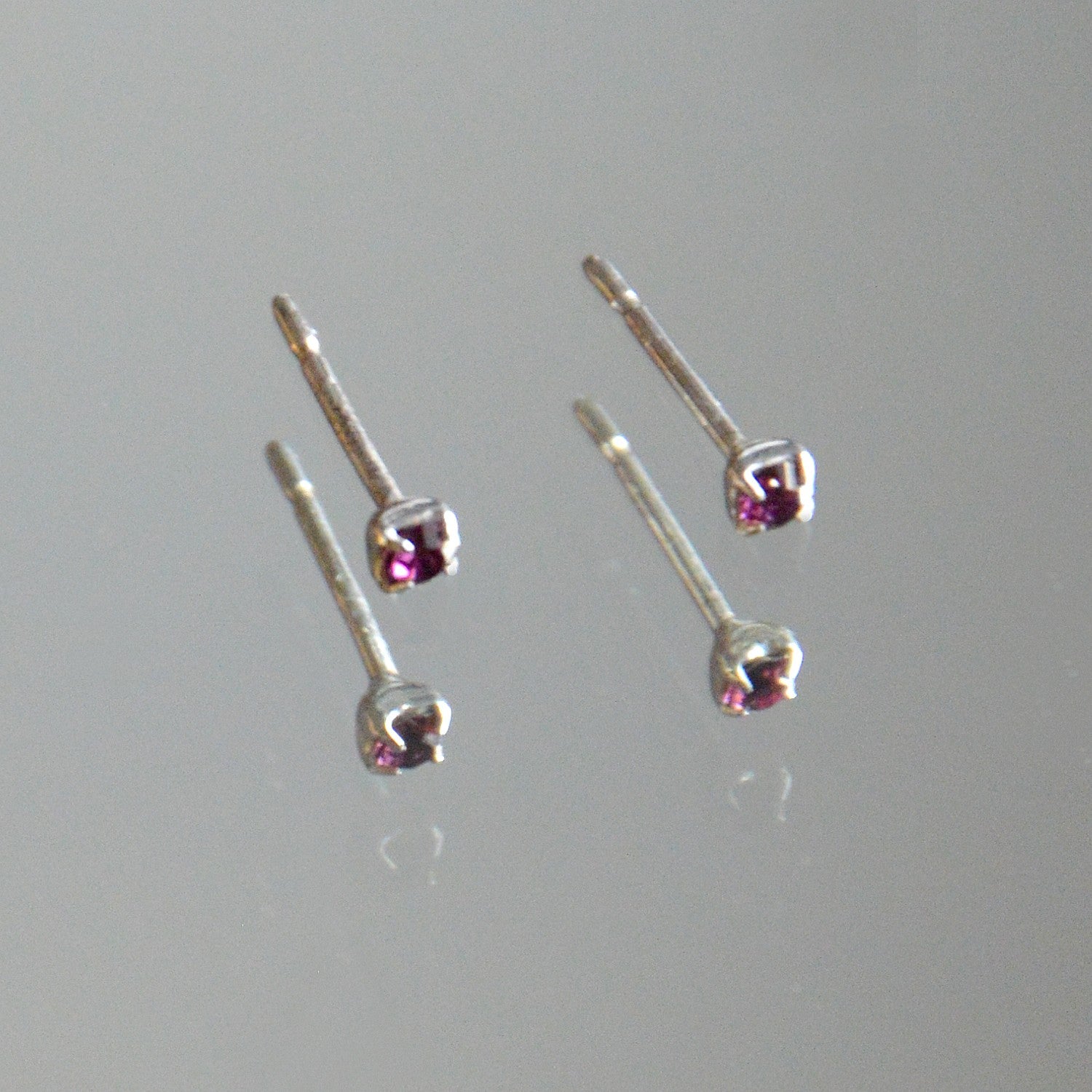 Boucles d'Oreilles Cristal Clear - Ultra Violet - Clous d'Oreilles Argent 925 Rhodié et Cristal