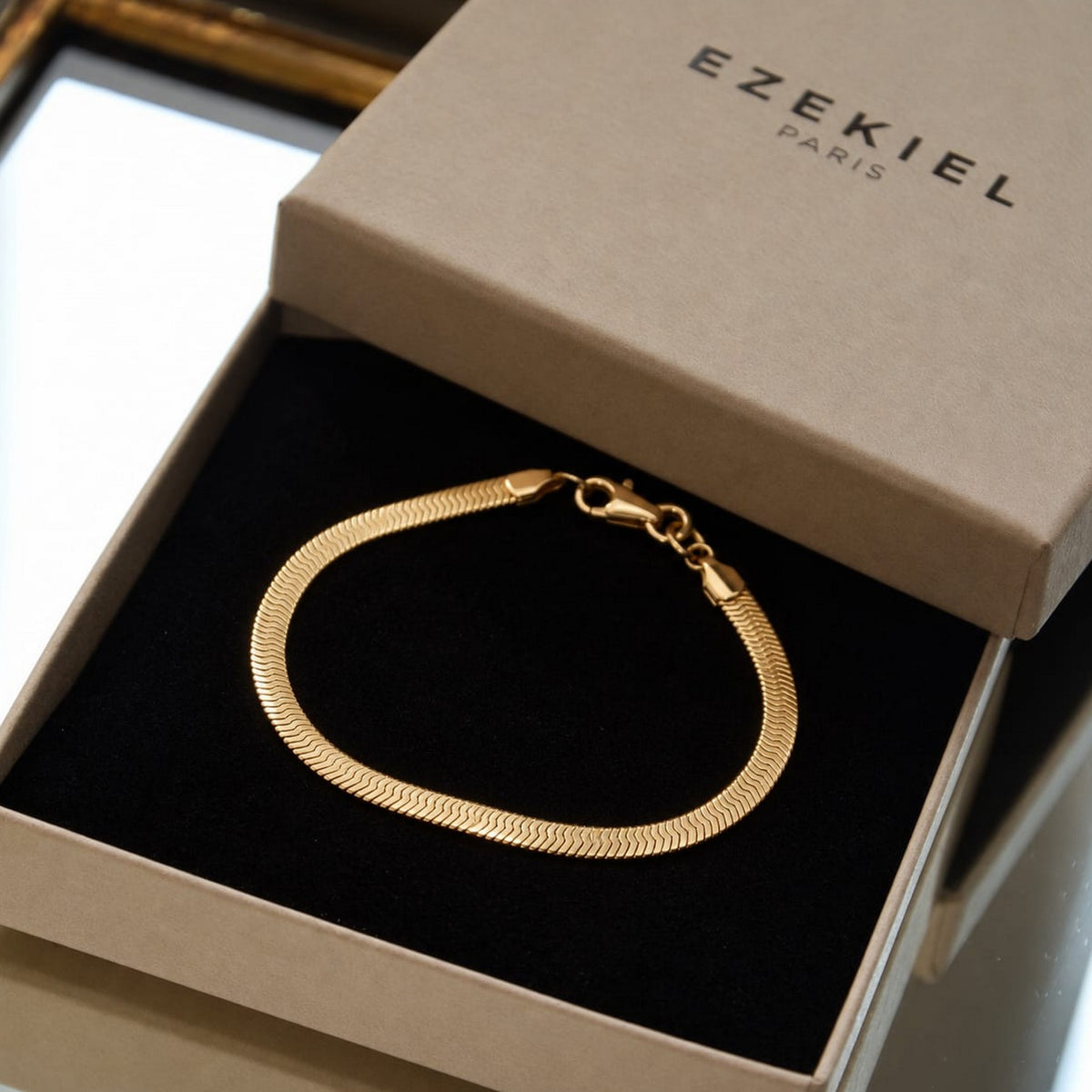 Bracelet Samantha - Chaîne Maille Miroir Plaqué Or 18K