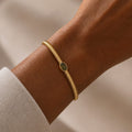 Bracelet Jonc Talisman – Plaqué Or 18K & Zirconium Vert