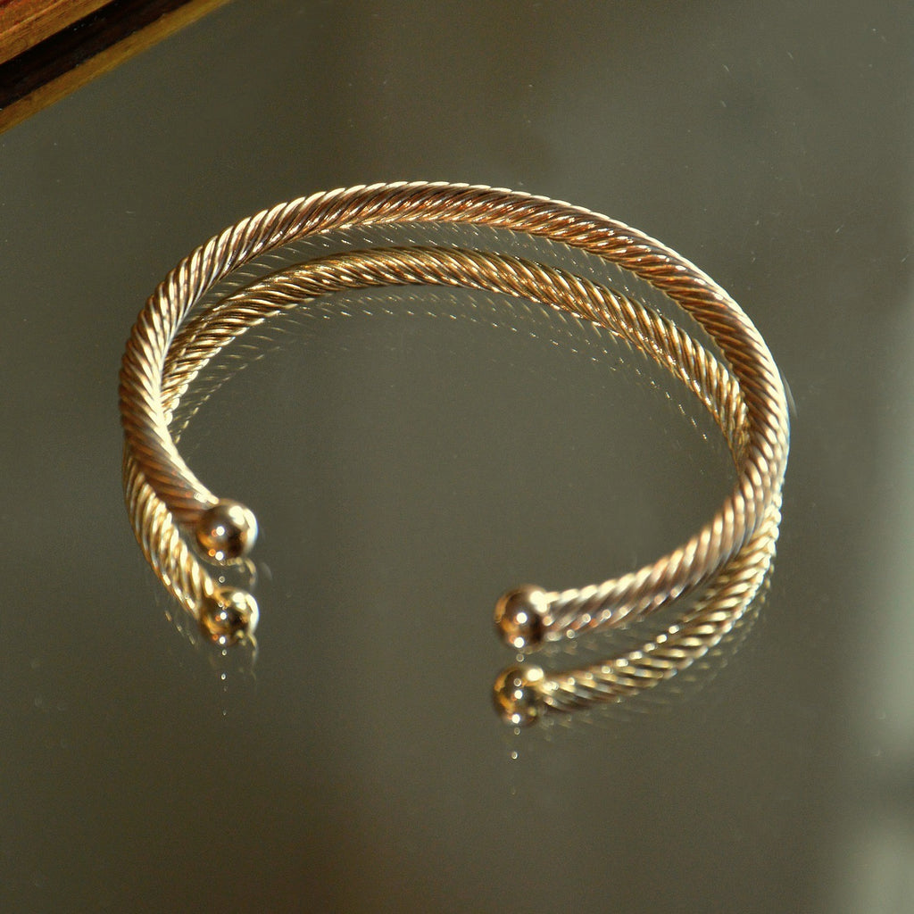 Bracelet Roma - Jonc Torsadé Plaqué Or 18K