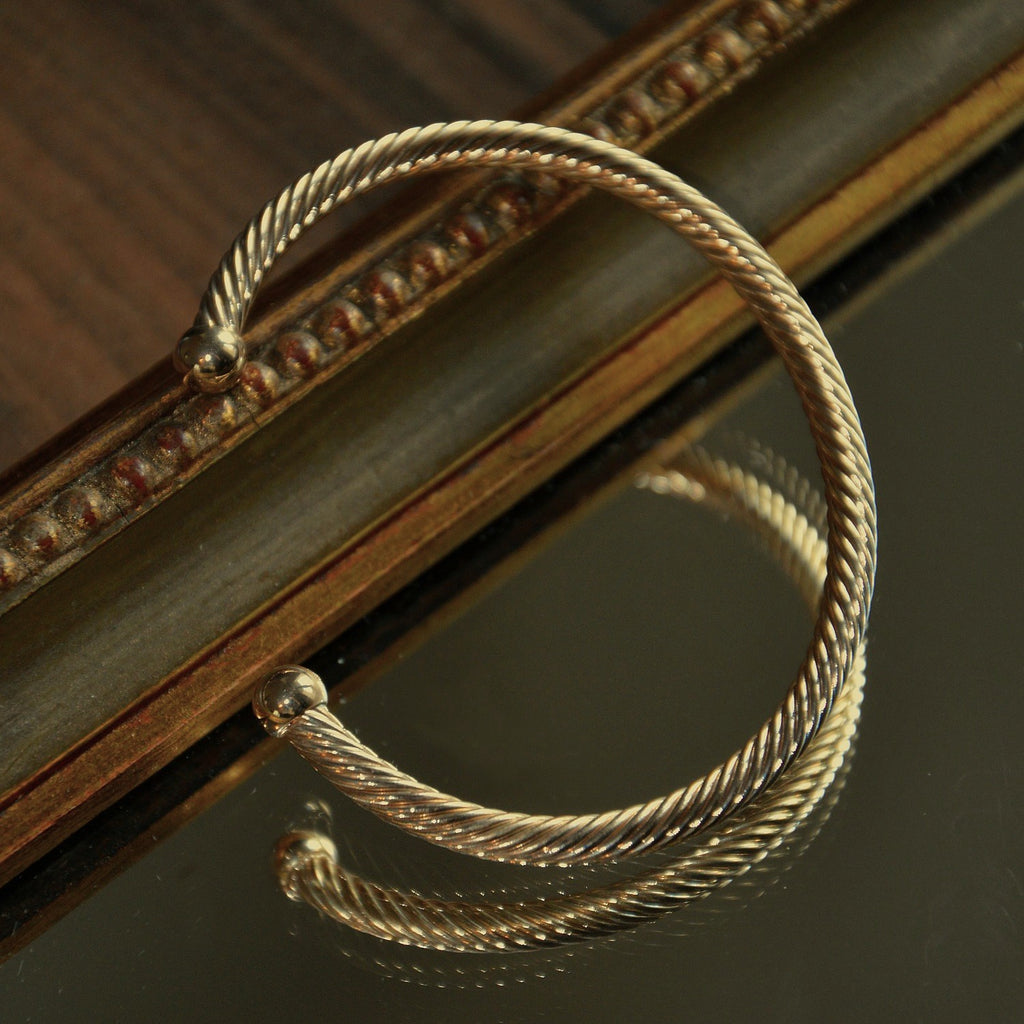 Bracelet Roma - Jonc Torsadé Plaqué Or 18K