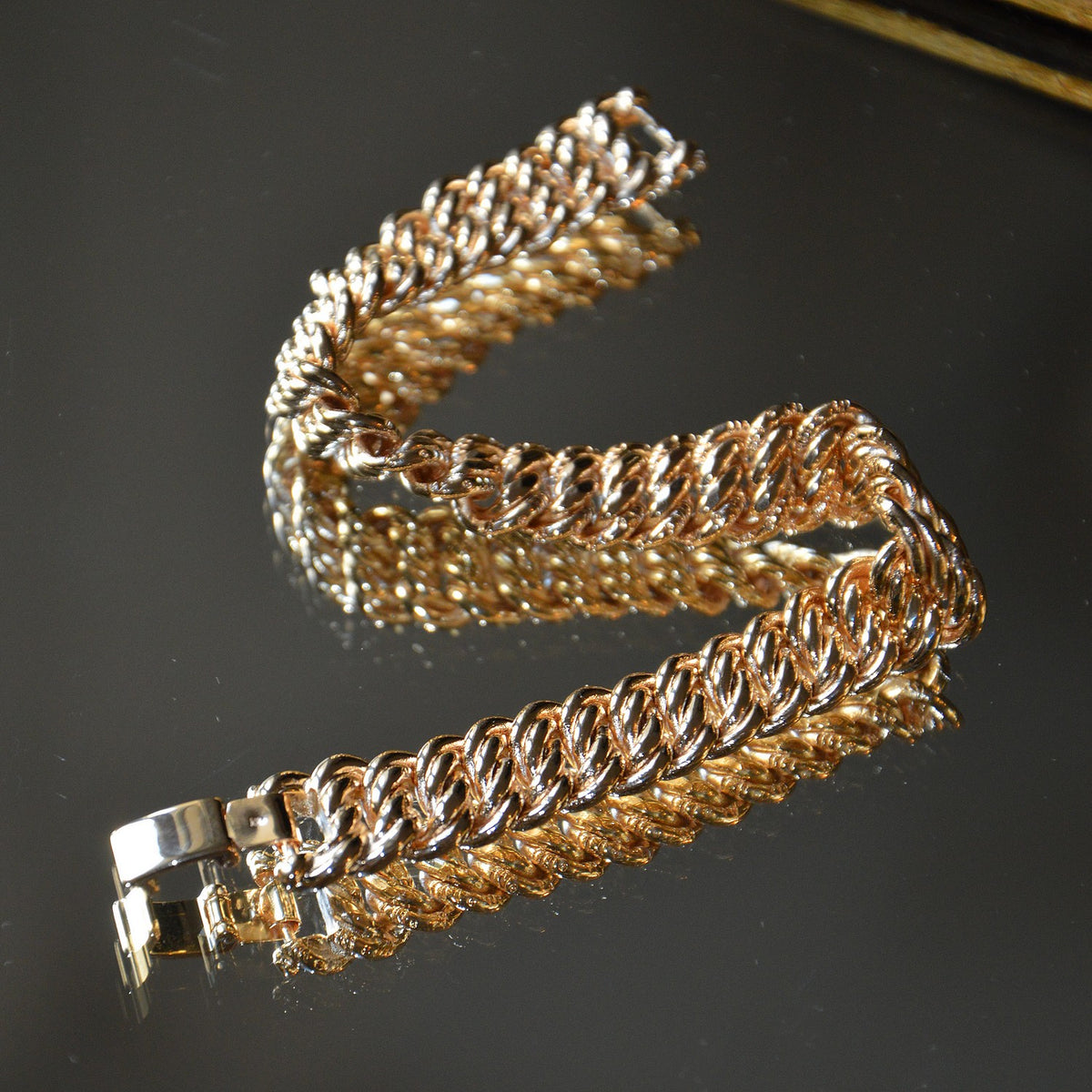 Bracelet Cooper - Chaîne Maille Américaine Plaqué Or 18K