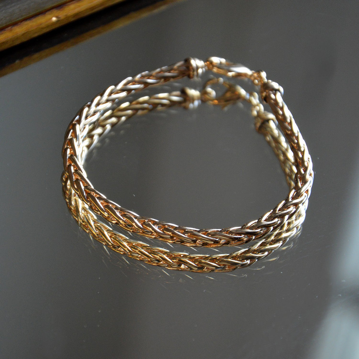 Bracelet Romy - Chaîne Maille Palmier Plaqué Or 18K