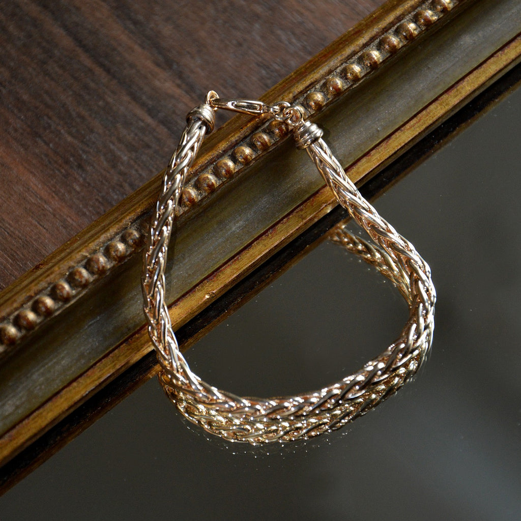 Bracelet Romy - Chaîne Maille Palmier Plaqué Or 18K