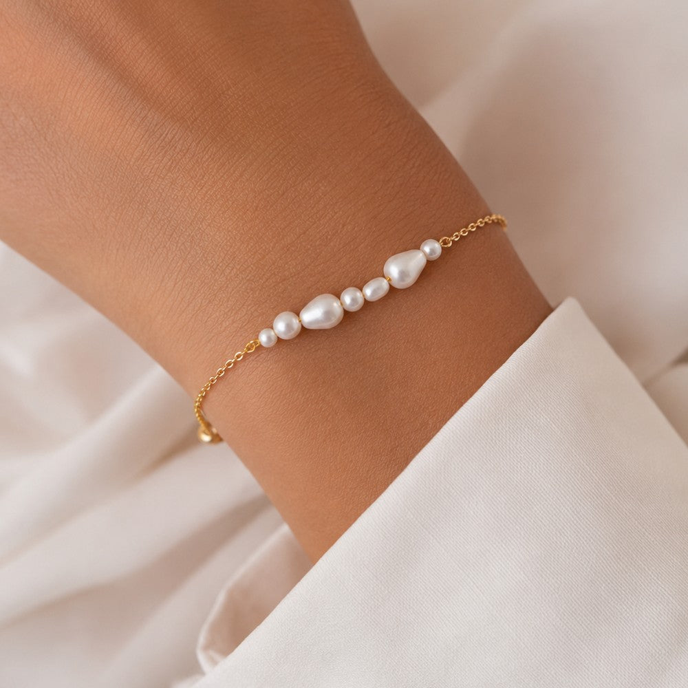 Bracelet Perles – Plaqué Or 18K & Perles Imitation