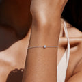 Bracelet Solitaire - Plaqué Or 18K ou Argent 925 Rhodié & Zirconium
