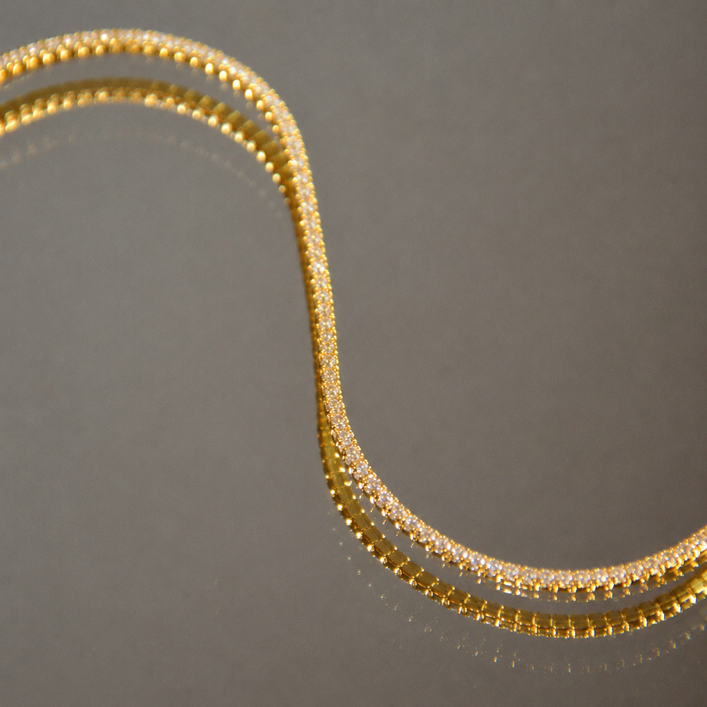 Bracelet Tennis Signature - Héritage - Plaqué Or 18K ou Argent 925 Rhodié & Zirconium
