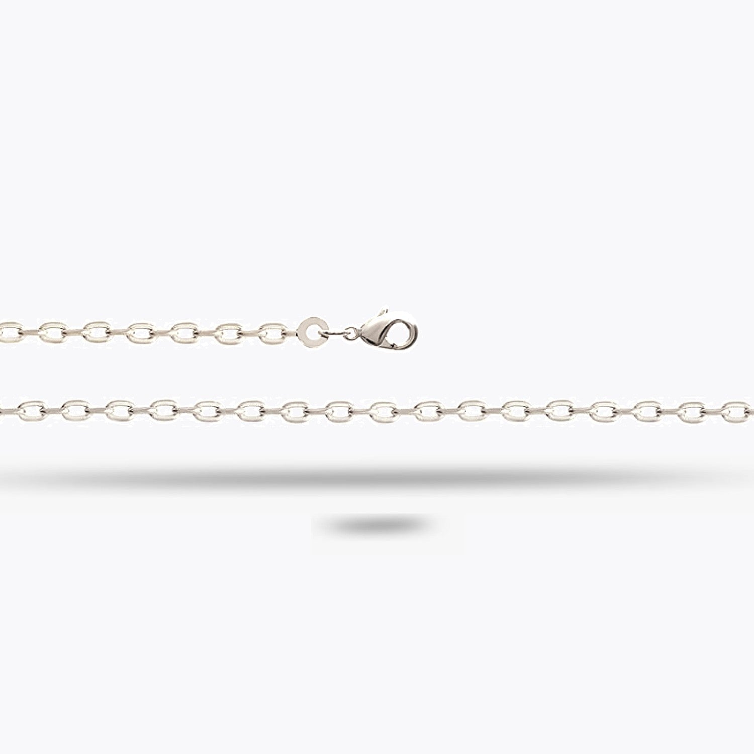 Chaîne Maille Forçat - Collier Argent 925 Rhodié - 50cm