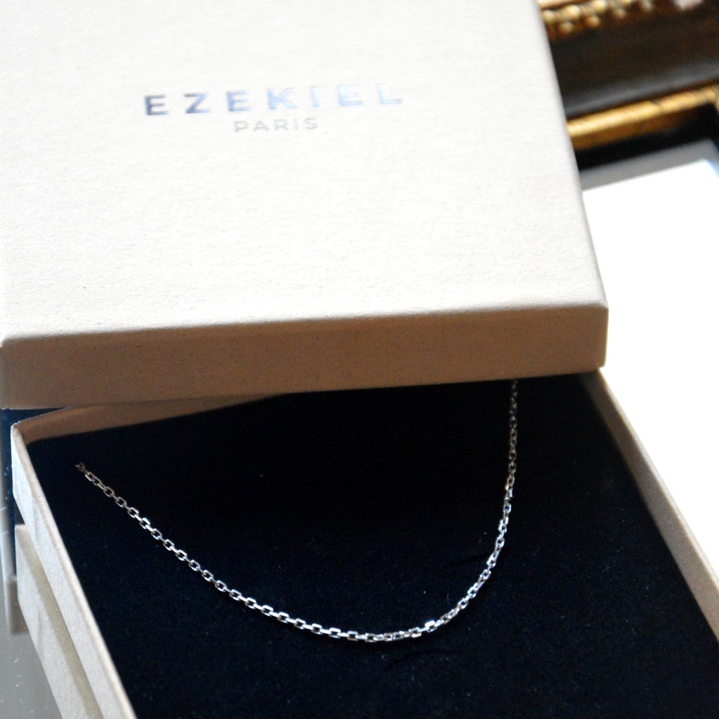 Chaîne Maille Forçat - Collier Argent 925 Rhodié - 50cm