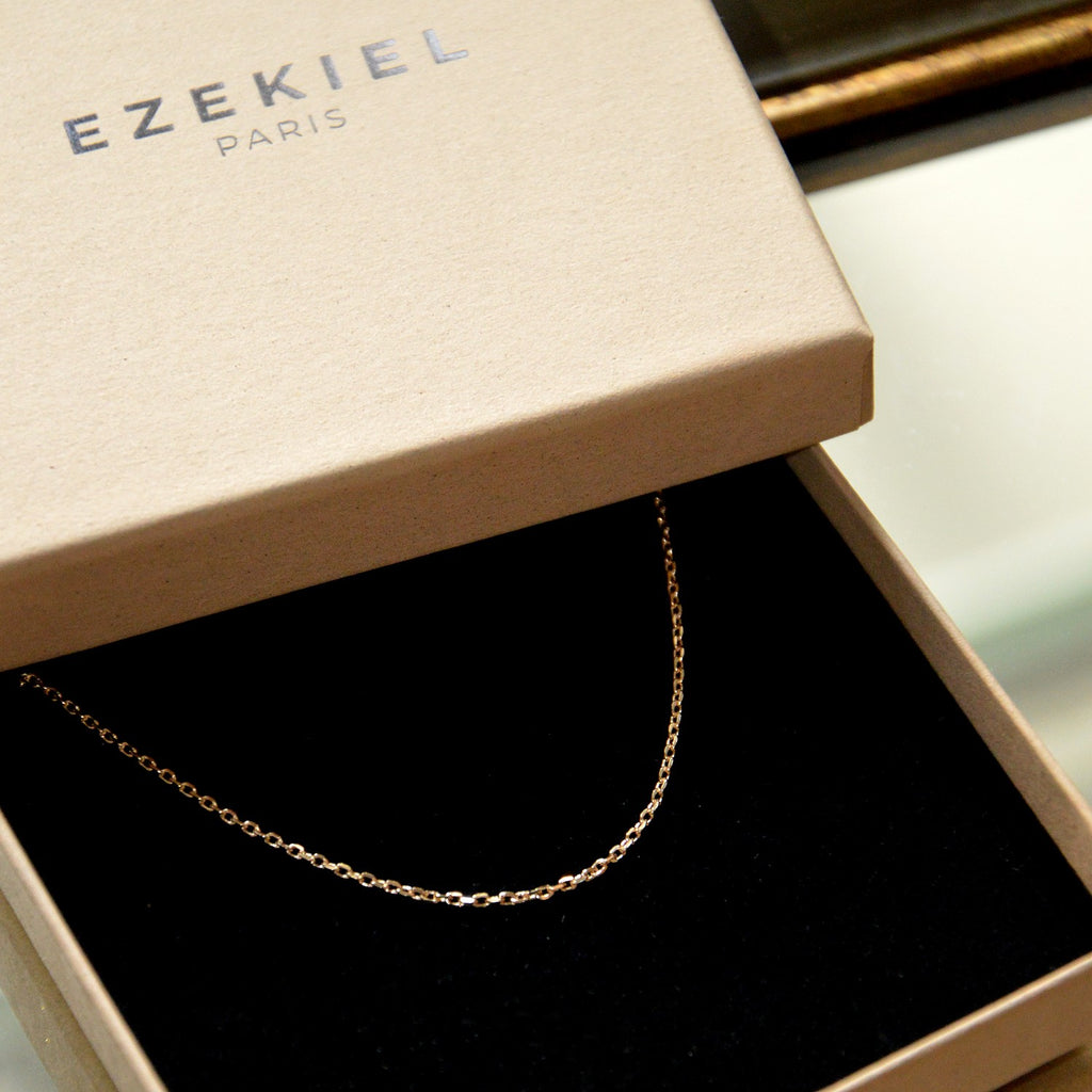Chaîne Maille Forçat - Collier Plaqué Or 18K - 45cm